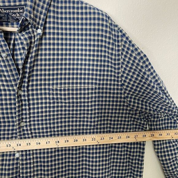 Abercrombie&Fitch Shirt Mens XL Button 
Down Pocket Long Sleeve Plaid Cotton - Picture 9 of 9